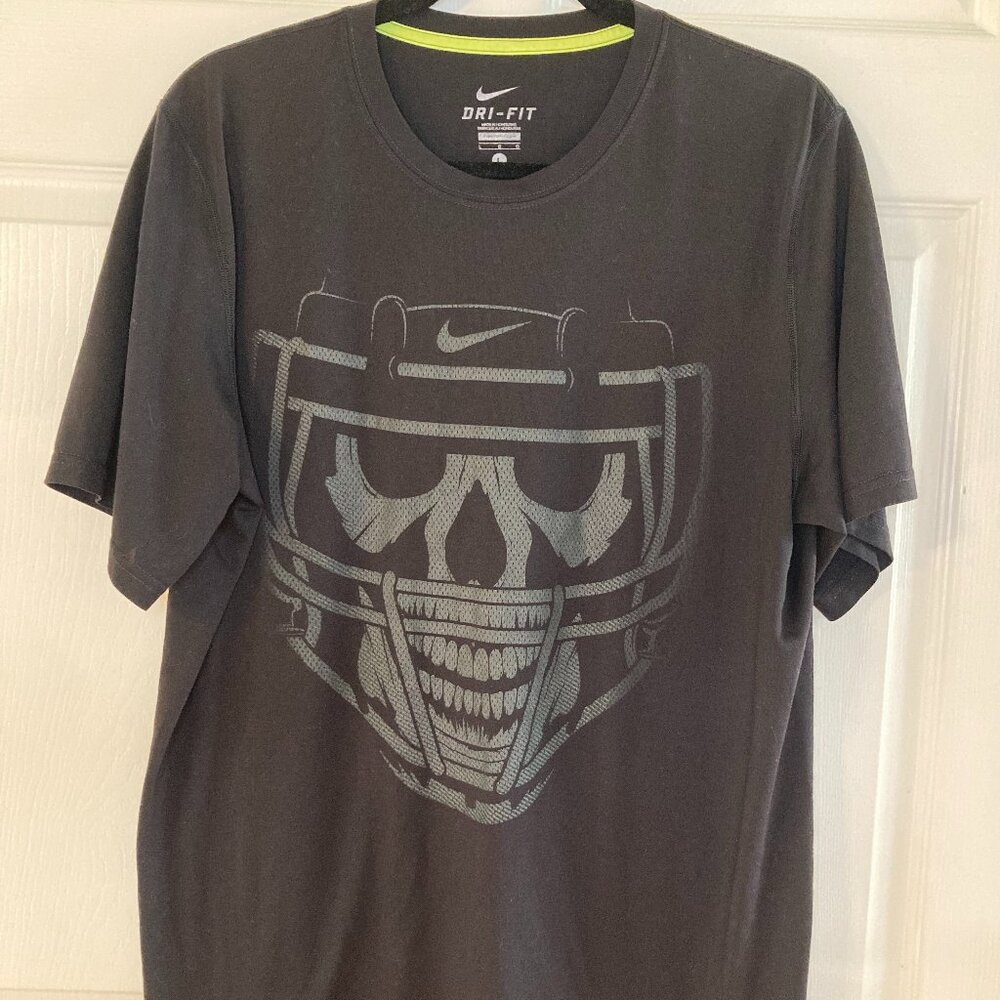 Nike Men's Dri-FIT Football Jersey - Skull in Helmet - Size L